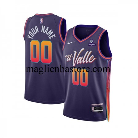Maglia NBA Phoenix Suns Personalizzate Nike 2023-2024 City Edition Viola Swingman - Uomo